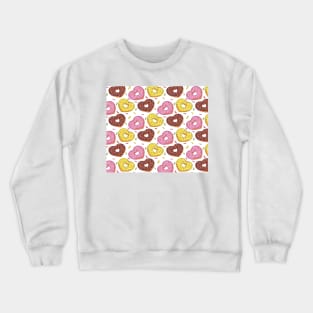 Heart Donuts Pattern Crewneck Sweatshirt